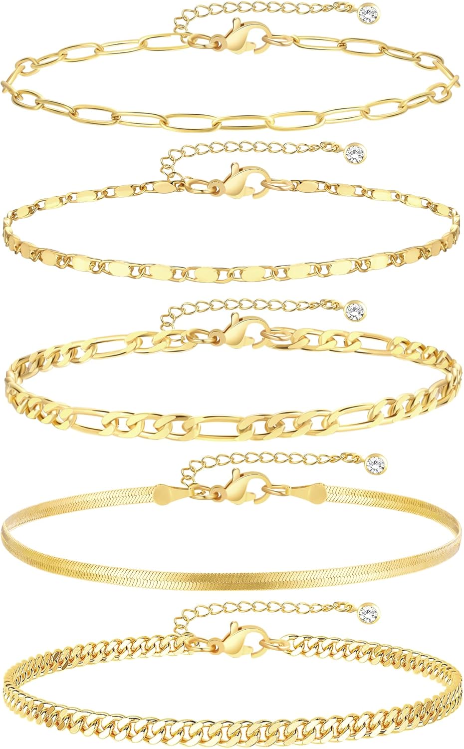 Chic Gold Ankle Bracelets Set